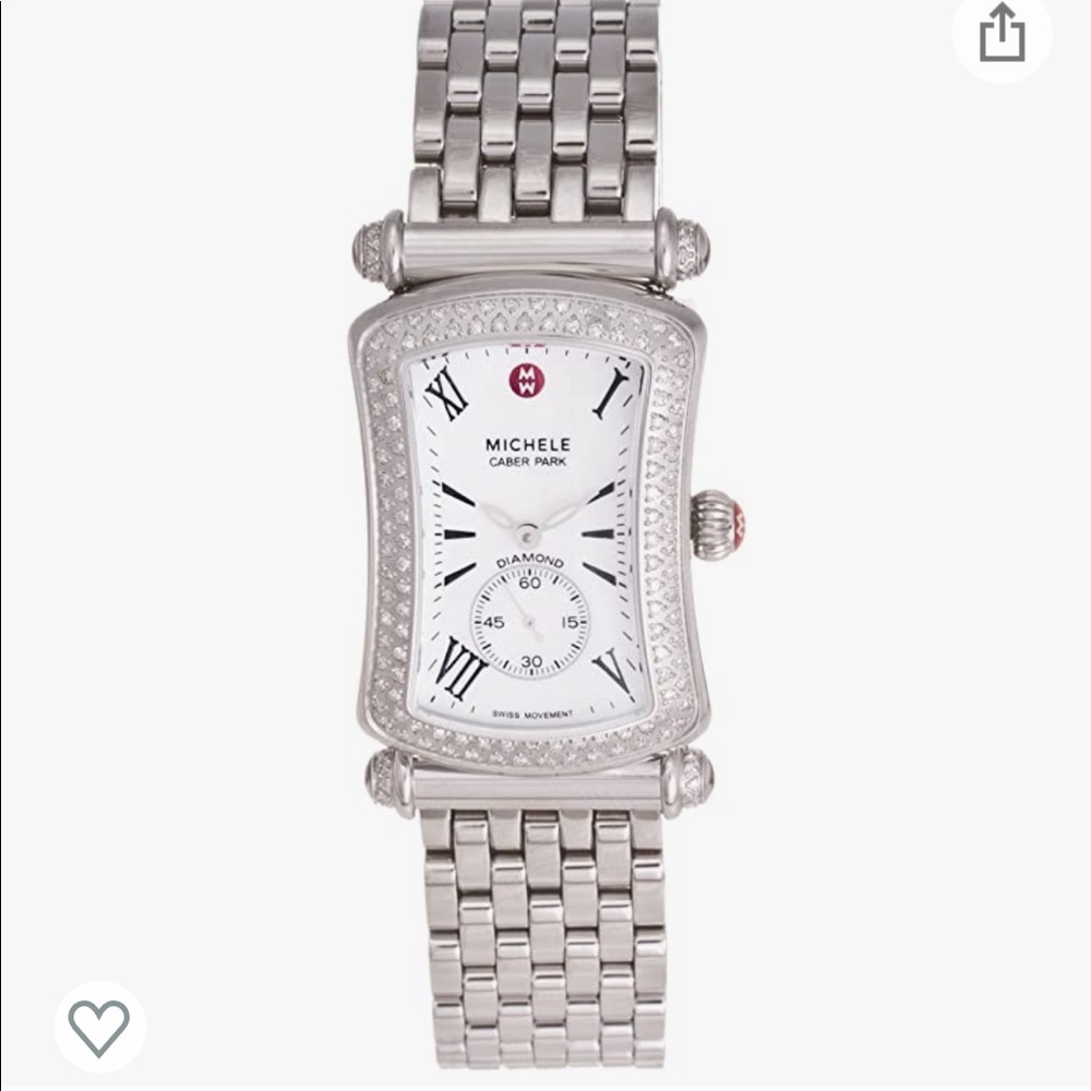 Immaculate Michele Womens Caber Park Stainless Steel Diamond Watch
MW16B01A2025